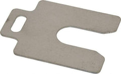 Made in USA - 10 Piece, 2 Inch Long x 2 Inch Wide x 0.05 Inch Thick, Slotted Shim Stock - Stainless Steel, 5/8 Inch Wide Slot - Apex Tool & Supply