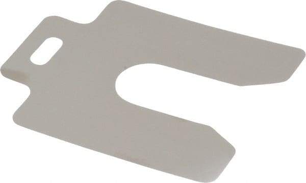 Made in USA - 20 Piece, 3 Inch Long x 3 Inch Wide x 0.004 Inch Thick, Slotted Shim Stock - Stainless Steel, 7/8 Inch Wide Slot - Apex Tool & Supply