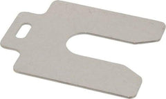 Made in USA - 10 Piece, 3 Inch Long x 3 Inch Wide x 0.062 Inch Thick, Slotted Shim Stock - Stainless Steel, 7/8 Inch Wide Slot - Apex Tool & Supply