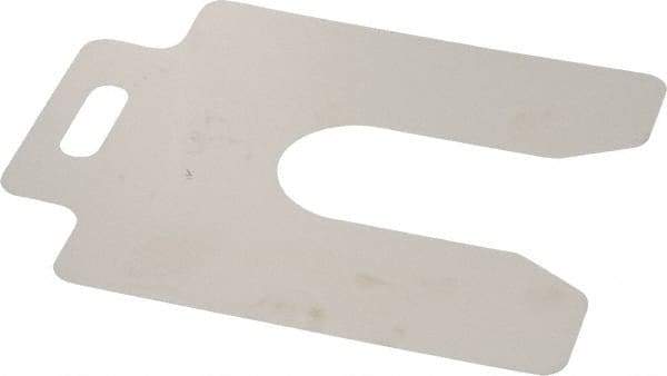 Made in USA - 20 Piece, 4 Inch Long x 4 Inch Wide x 0.005 Inch Thick, Slotted Shim Stock - Stainless Steel, 1-1/4 Inch Wide Slot - Apex Tool & Supply