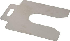 Made in USA - 20 Piece, 4 Inch Long x 4 Inch Wide x 0.02 Inch Thick, Slotted Shim Stock - Stainless Steel, 1-1/4 Inch Wide Slot - Apex Tool & Supply