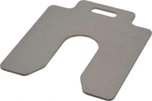 Made in USA - 10 Piece, 4 Inch Long x 4 Inch Wide x 0.075 Inch Thick, Slotted Shim Stock - Stainless Steel, 1-1/4 Inch Wide Slot - Apex Tool & Supply