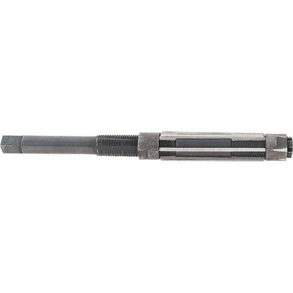 Value Collection - Size E, Straight Shank Hand Adjustable Reamer - 7" OAL, Right Hand Cut, High Speed Steel, Oxide Finish - Apex Tool & Supply