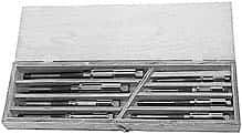Made in USA - Letter A to K Diam, 15/32 to 1-17/32" Variable Diam, Straight Shank, Adjustable Hand Reamer Set - High Speed Steel, Bright Finish, 11 Pieces - Apex Tool & Supply