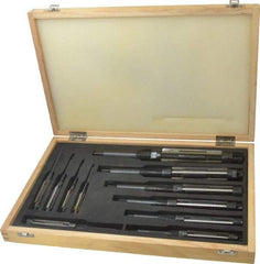Value Collection - Letter A to K Diam, 15/32 to 1-1/2" Variable Diam, Straight Shank, Adjustable Hand Reamer Set - Straight Flute, High Speed Steel, Oxide Finish, 11 Pieces - Apex Tool & Supply