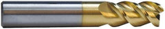 M.A. Ford - 1", 1-1/2" LOC, 1" Shank Diam, 4" OAL, 3 Flute, Solid Carbide Square End Mill - Single End, TiN Finish, 53° Helix, Centercutting, Right Hand Cut, Right Hand Flute, Series 112 - Apex Tool & Supply