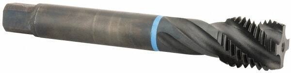 Emuge - M30x3.50 Metric Coarse 4 Flute 6H Modified Bottoming Spiral Flute Tap - Cobalt, Oxide Finish, 7.087" OAL, Right Hand Flute, Right Hand Thread, Series Enorm-VA - Apex Tool & Supply