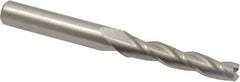 Accupro - 0.5° Taper Angle per Side, 1/4" Small End Diam, 1-1/4" LOC, Solid Carbide 3 Flute Tapered Square End Mill - 3" OAL, 3/8" Shank Diam, Spiral Flute - Apex Tool & Supply