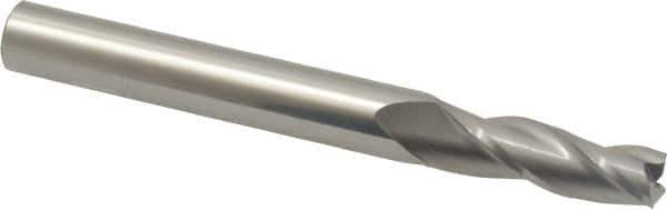 Accupro - 1° Taper Angle per Side, 3/8" Small End Diam, 1-1/4" LOC, Solid Carbide 3 Flute Tapered Square End Mill - 3-1/2" OAL, 7/16" Shank Diam, Spiral Flute - Apex Tool & Supply