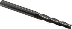 Accupro - 1.5° Taper Angle per Side, 3/16" Small End Diam, 1-1/4" LOC, Solid Carbide 3 Flute Tapered Square End Mill - 3" OAL, 1/4" Shank Diam - Apex Tool & Supply