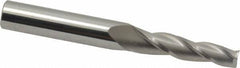 Accupro - 2° Taper Angle per Side, 1/4" Small End Diam, 1-1/4" LOC, Solid Carbide 3 Flute Tapered Square End Mill - 3" OAL, 3/8" Shank Diam, Spiral Flute - Apex Tool & Supply