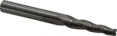 Accupro - 3° Taper Angle per Side, 3/16" Small End Diam, 1-1/4" LOC, Solid Carbide 3 Flute Tapered Square End Mill - 3" OAL, 5/16" Shank Diam, Spiral Flute - Apex Tool & Supply