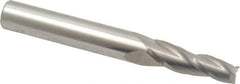 Accupro - 3° Taper Angle per Side, 1/4" Small End Diam, 1" LOC, Solid Carbide 3 Flute Tapered Square End Mill - 3" OAL, 3/8" Shank Diam - Apex Tool & Supply