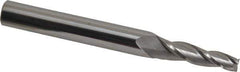 Accupro - 3° Taper Angle per Side, 1/4" Small End Diam, 1-1/4" LOC, Solid Carbide 3 Flute Tapered Square End Mill - 3" OAL, 3/8" Shank Diam, Spiral Flute - Apex Tool & Supply
