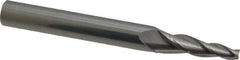 Accupro - 5° Taper Angle per Side, 3/16" Small End Diam, 1-1/4" LOC, Solid Carbide 3 Flute Tapered Square End Mill - 3" OAL, 1/2" Shank Diam, Spiral Flute - Apex Tool & Supply
