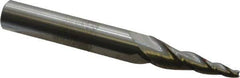 Accupro - 7° Taper Angle per Side, 1/8" Small End Diam, 1-1/2" LOC, Solid Carbide 3 Flute Tapered Square End Mill - 3-1/2" OAL, 1/2" Shank Diam, Spiral Flute - Apex Tool & Supply