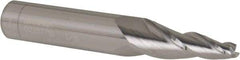 Accupro - 7° Taper Angle per Side, 3/16" Small End Diam, 1-1/4" LOC, Solid Carbide 3 Flute Tapered Square End Mill - 3-1/2" OAL, 1/2" Shank Diam, Spiral Flute - Apex Tool & Supply