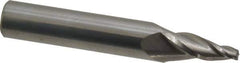 Accupro - 10° Taper Angle per Side, 1/8" Small End Diam, 3/4" LOC, Solid Carbide 3 Flute Tapered Square End Mill - 2-1/2" OAL, 7/16" Shank Diam, Spiral Flute - Apex Tool & Supply