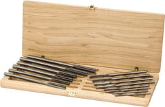 Made in USA - 0.123" to 0.4995", Chucking Reamer Set - Straight Flute, Right Hand Cut, 14 Pieces - Apex Tool & Supply