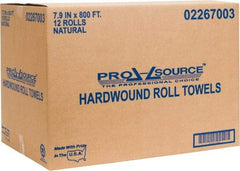 PRO-SOURCE - Hard Roll of 1 Ply Natural Paper Towels - 8" Wide, 800' Roll Length - Apex Tool & Supply