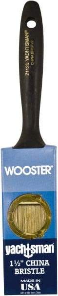 Wooster Brush - 1-1/2" Flat Hog Varnish Brush - 2-3/16" Bristle Length, 6-1/4" Plastic Beavertail Handle - Apex Tool & Supply