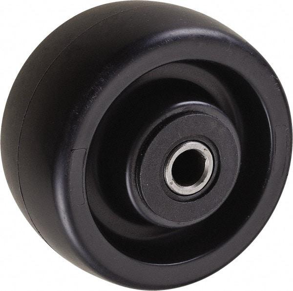Value Collection - 4 Inch Diameter x 2 Inch Wide, Polyolefin Caster Wheel - 350 Lb. Capacity, 2-3/16 Inch Hub Length, 1/2 Inch Axle Diameter, Roller Bearing - Apex Tool & Supply
