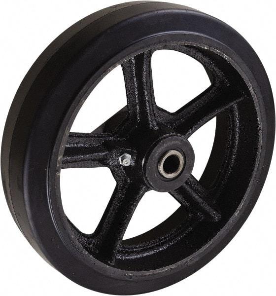 Value Collection - 8 Inch Diameter x 2 Inch Wide, Rubber Caster Wheel - 1,000 Lb. Capacity, 2-3/16 Inch Hub Length, 3/4 Inch Axle Diameter, Roller Bearing - Apex Tool & Supply