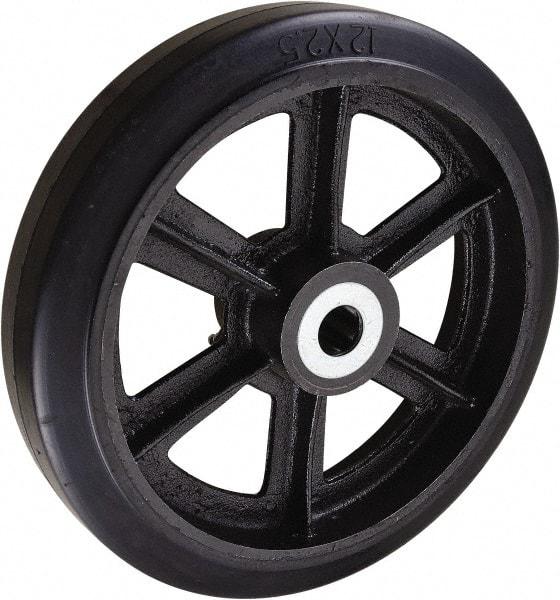 Value Collection - 12 Inch Diameter x 2-1/2 Inch Wide, Rubber Caster Wheel - 1,700 Lb. Capacity, 2-3/4 Inch Hub Length, 1 Inch Axle Diameter, Roller Bearing - Apex Tool & Supply