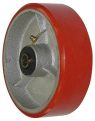 Value Collection - 4 Inch Diameter x 2 Inch Wide, Polyurethane Caster Wheel - 900 Lb. Capacity, 2-3/16 Inch Hub Length, 3/4 Inch Axle Diameter, Roller Bearing - Apex Tool & Supply