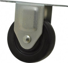 Value Collection - 3" Diam x 13/16" Wide x 3-1/2" OAH Top Plate Mount Rigid Caster - Soft Rubber, 110 Lb Capacity, Plain Bearing, 2-9/16 x 3-5/8" Plate - Apex Tool & Supply