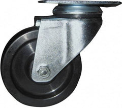 Value Collection - 3" Diam x 1-1/4" Wide x 4" OAH Top Plate Mount Swivel Caster - Cast Iron, 300 Lb Capacity, 2-3/4 x 3-3/4" Plate - Apex Tool & Supply