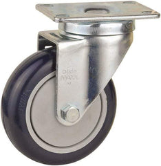 Value Collection - 4" Diam x 1-1/4" Wide x 5-13/32" OAH Top Plate Mount Swivel Caster - Polyurethane, 230 Lb Capacity, Ball Bearing, 2-7/8 x 3-5/8" Plate - Apex Tool & Supply