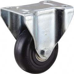 Value Collection - 3" Diam x 1-1/4" Wide x 4-3/8" OAH Top Plate Mount Rigid Caster - Polyurethane, 110 Lb Capacity, Ball Bearing, 2-7/8 x 3-5/8" Plate - Apex Tool & Supply
