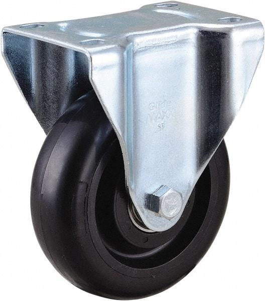 Value Collection - 4" Diam x 1-1/4" Wide x 5-13/32" OAH Top Plate Mount Rigid Caster - Polyurethane, 175 Lb Capacity, Ball Bearing, 2-7/8 x 3-5/8" Plate - Apex Tool & Supply