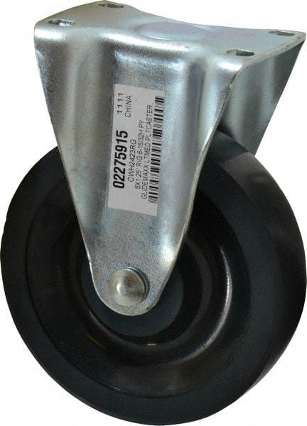 Value Collection - 5" Diam x 1-1/4" Wide x 6-15/32" OAH Top Plate Mount Rigid Caster - Polyurethane, 220 Lb Capacity, Ball Bearing, 2-7/8 x 3-5/8" Plate - Apex Tool & Supply