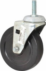 Value Collection - 5" Diam x 1-1/4" Wide x 6-1/8" OAH Stem Mount Swivel Caster - Soft Rubber, 200 Lb Capacity, Plain Bearing, 1/2-13 x 1-1/2" Threaded Stem - Apex Tool & Supply