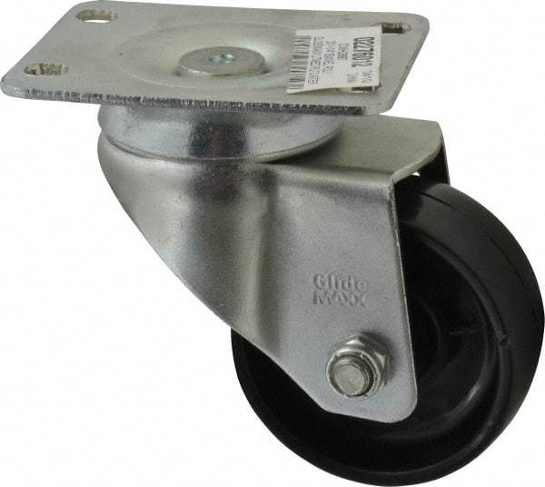 Value Collection - 3" Diam x 1-1/4" Wide x 4-1/8" OAH Top Plate Mount Swivel Caster - Polyolefin, 180 Lb Capacity, Plain Bearing, 2-7/8 x 3-5/8" Plate - Apex Tool & Supply