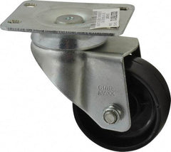 Value Collection - 3" Diam x 1-1/4" Wide x 4-1/8" OAH Top Plate Mount Swivel Caster - Polyolefin, 180 Lb Capacity, Plain Bearing, 2-7/8 x 3-5/8" Plate - Apex Tool & Supply