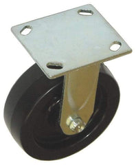 Value Collection - 4" Diam x 2" Wide x 5-5/8" OAH Top Plate Mount Rigid Caster - Phenolic, 800 Lb Capacity, Roller Bearing, 4 x 4-1/2" Plate - Apex Tool & Supply