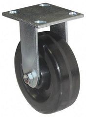 Value Collection - 6" Diam x 1-1/2" Wide x 7-1/2" OAH Top Plate Mount Rigid Caster - Phenolic, 1,000 Lb Capacity, Roller Bearing, 4 x 4-1/2" Plate - Apex Tool & Supply