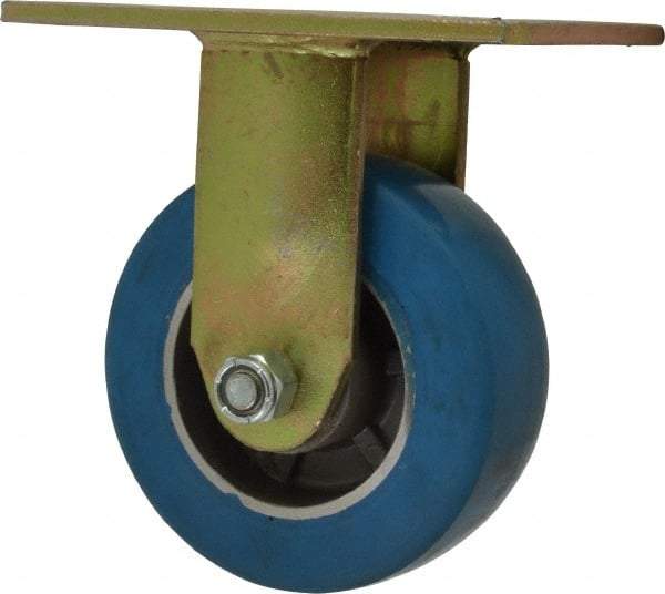 Value Collection - 5" Diam x 2" Wide x 6-1/2" OAH Top Plate Mount Rigid Caster - Polyurethane, 880 Lb Capacity, Roller Bearing, 4-1/2 x 6-1/4" Plate - Apex Tool & Supply