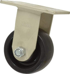 Value Collection - 4" Diam x 2" Wide x 5-5/8" OAH Top Plate Mount Rigid Caster - Polypropylene, 400 Lb Capacity, Roller Bearing, 4 x 4-1/2" Plate - Apex Tool & Supply