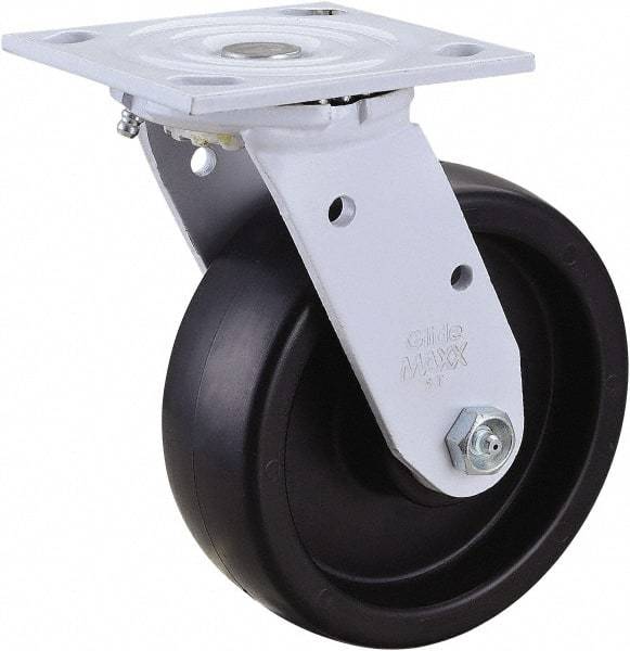 Value Collection - 6" Diam x 2" Wide, Polyolefin Swivel Caster - 650 Lb Capacity, Top Plate Mount, 4" x 4-1/2" Plate, Plain Bearing - Apex Tool & Supply