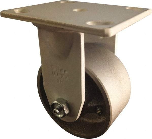 Value Collection - 4" Diam x 2" Wide x 5-5/8" OAH Top Plate Mount Rigid Caster - Semi-Steel, 1,000 Lb Capacity, Roller Bearing, 4 x 4-1/2" Plate - Apex Tool & Supply