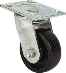 Value Collection - 4" Diam x 1-1/2" Wide x 5-5/8" OAH Top Plate Mount Swivel Caster - Polypropylene, 400 Lb Capacity, Roller Bearing, 4 x 4-1/2" Plate - Apex Tool & Supply