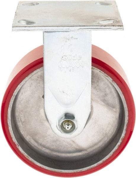 Value Collection - 6" Diam x 2" Wide x 7-1/2" OAH Top Plate Mount Rigid Caster - Polyurethane, 1,100 Lb Capacity, Roller Bearing, 4 x 4-1/2" Plate - Apex Tool & Supply