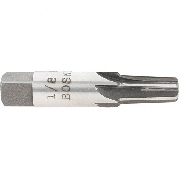 Interstate - 1/8" Pipe, 0.362" Diam, 0.316" Small End Diam, Straight Shank, 3/4" Flute, Taper Pipe Reamer - Apex Tool & Supply
