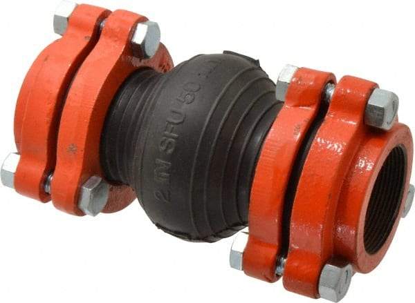 Mason Ind. - 2" Pipe, EPDM Single Arch Pipe Expansion Joint - 8" Long, 3/8" Extension, 3/4" Compression, 250 Max psi, Female NPT - Apex Tool & Supply