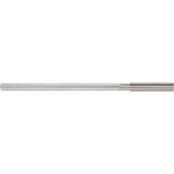Made in USA - 3/8" High Speed Steel 6 Flute Chucking Reamer - Straight Flute, 0.3105" Straight Shank, 1-3/4" Flute Length, 7" OAL - Apex Tool & Supply