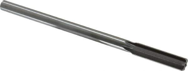 Made in USA - 17/32" High Speed Steel 6 Flute Chucking Reamer - Straight Flute, 0.4355" Straight Shank, 2" Flute Length, 8" OAL - Apex Tool & Supply